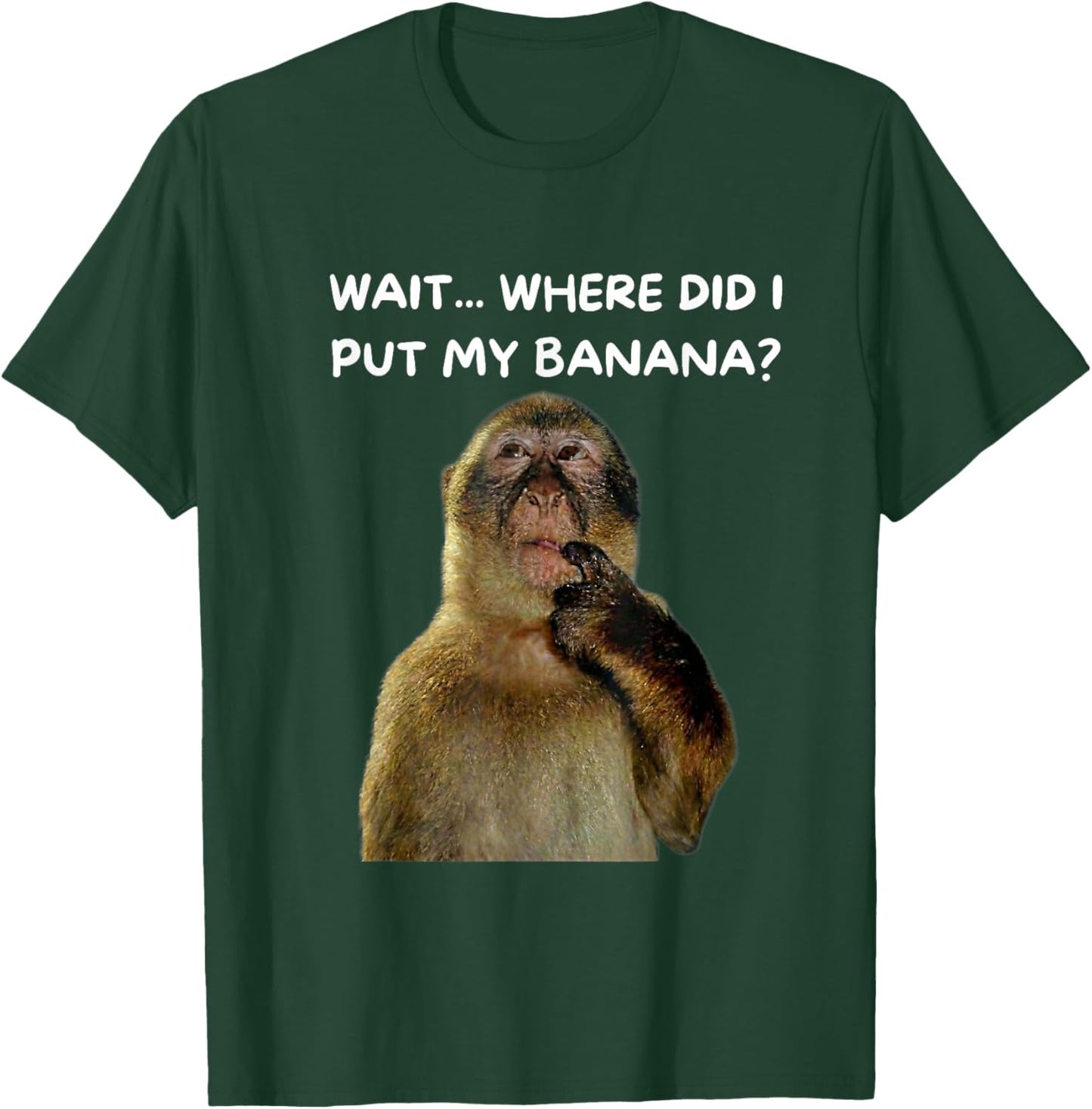 Thinking Monkey Meme Joke Humor T-Shirt - T-Shirt | Forest