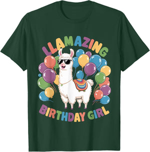 Llama Birthday LLamazing Party Alpaca Balloons T-Shirt - T-Shirt | Forest