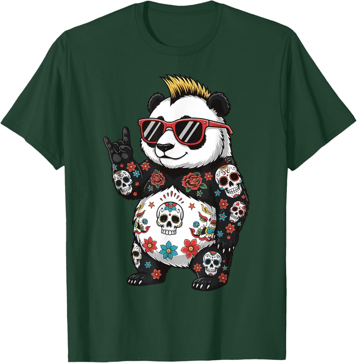 Panda Punk Rock Heavy Metal Rodent T-Shirt - T-Shirt | Forest