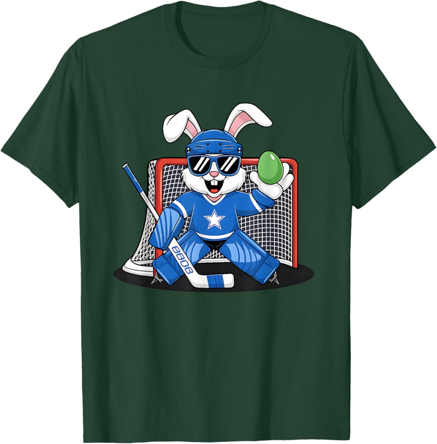 Easter Bunny Ice Hockey Goalie Men Boys Kids Toddler T-Shirt - T-Shirt | Forest