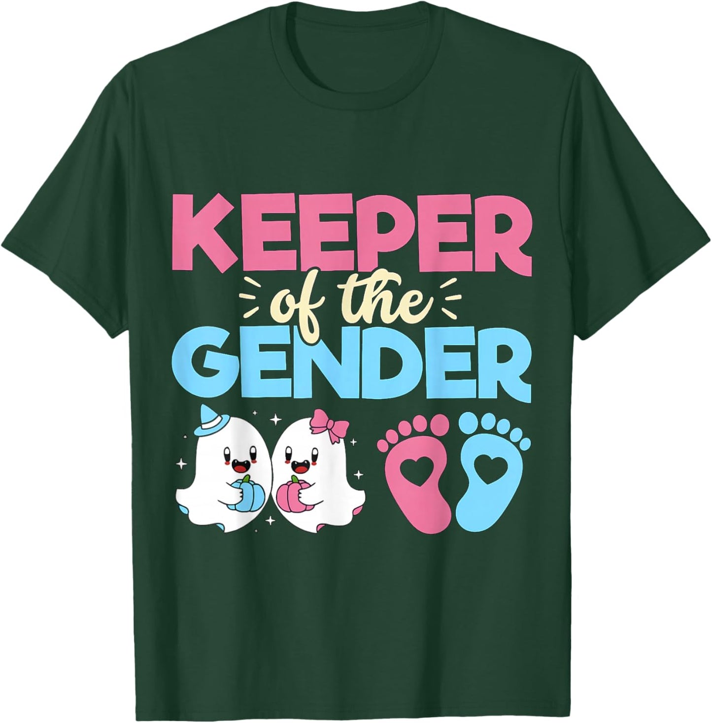 Keeper of The Gender Pumpkin Halloween Baby Gender Reveal T-Shirt - T-Shirt | Forest