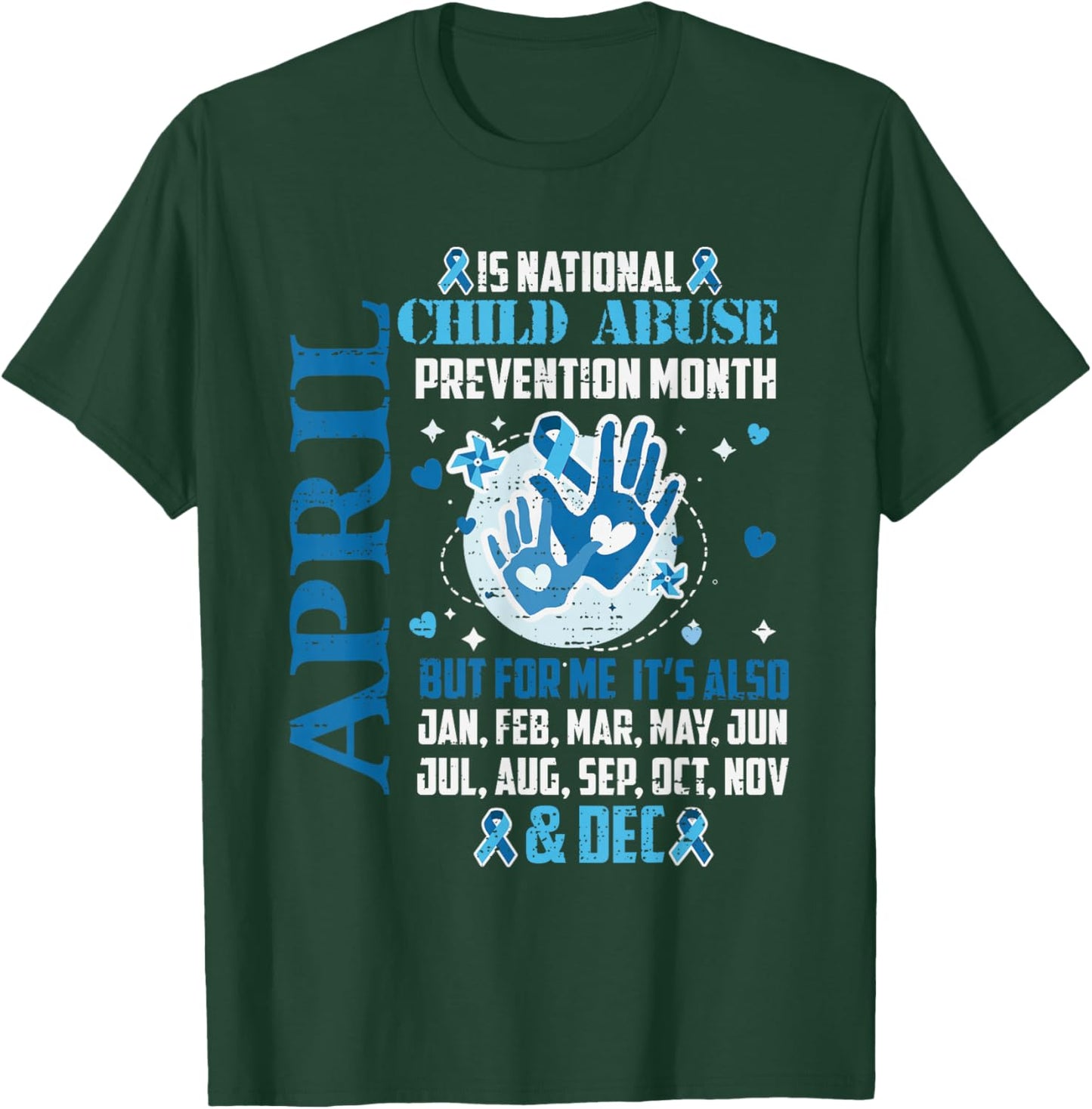 April is National Child Abuse Prevention Awareness Pinwheel T-Shirt - T-Shirt | Forest