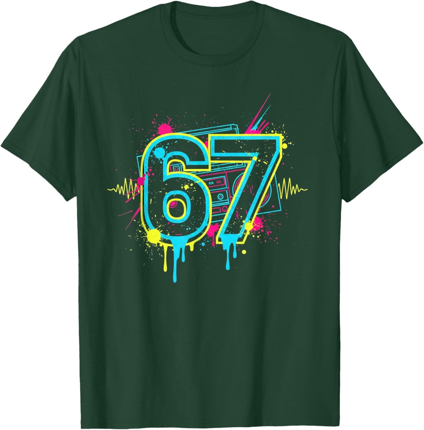 Funny Six Seven 6 7 Meme Graffiti Men Women Girls T Shirt T-Shirt - T-Shirt | Forest