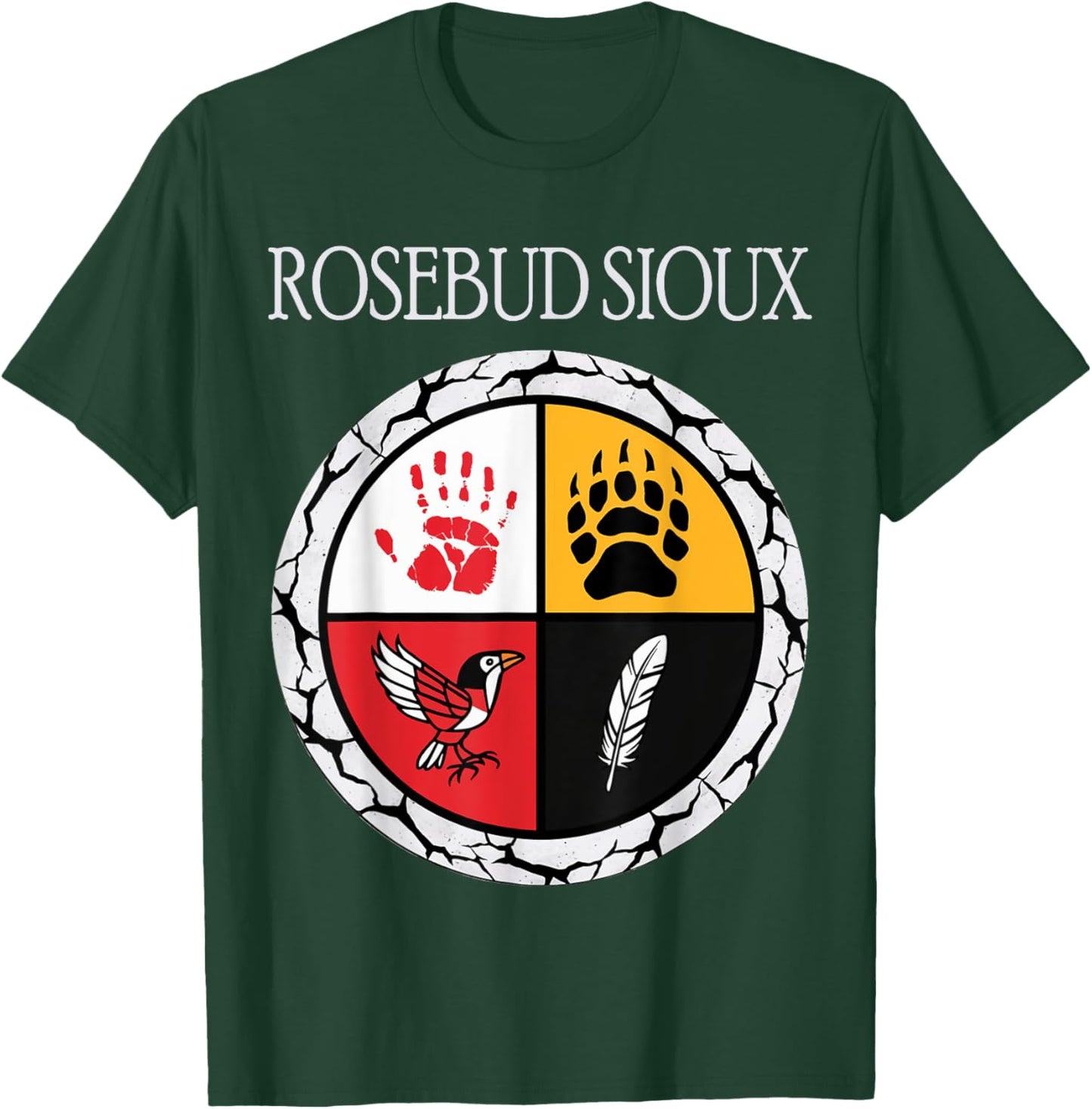 Rosebud Sioux Native American Medicine Wheel T-Shirt - T-Shirt | Forest