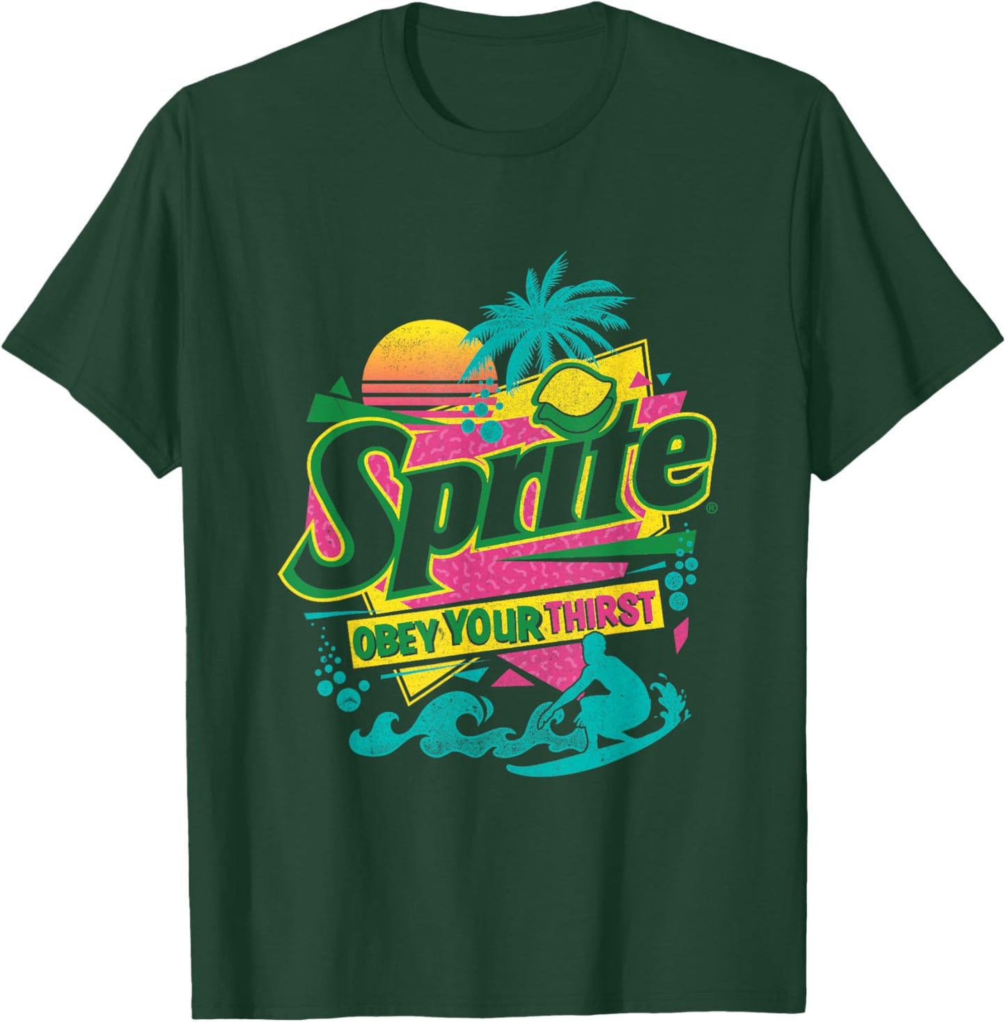 Sprite Retro 90s Beach Obey Your Thirst Men Women T-Shirt - T-Shirt | Forest