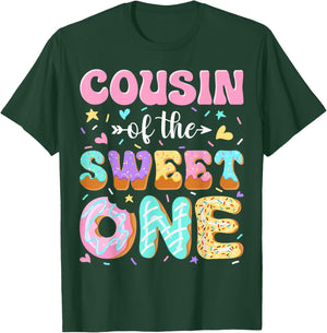 Cousin of The Sweet One First Birthday Matching Family T-Shirt - T-Shirt | Forest