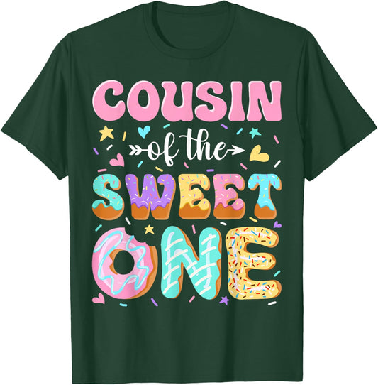 Cousin of The Sweet One First Birthday Matching Family T-Shirt - T-Shirt | Forest