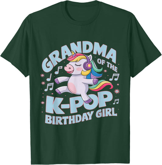Grandma of The K-Pop Birthday Girl K Pop Birthday T-Shirt - T-Shirt | Forest