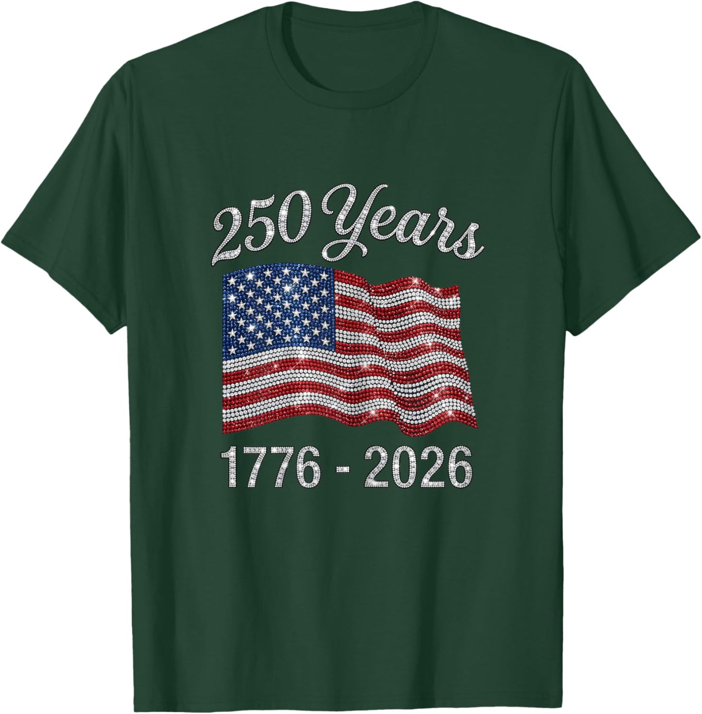 250 Anniversary USA Women Patriotic 1776 America 250th T-Shirt - T-Shirt | Forest