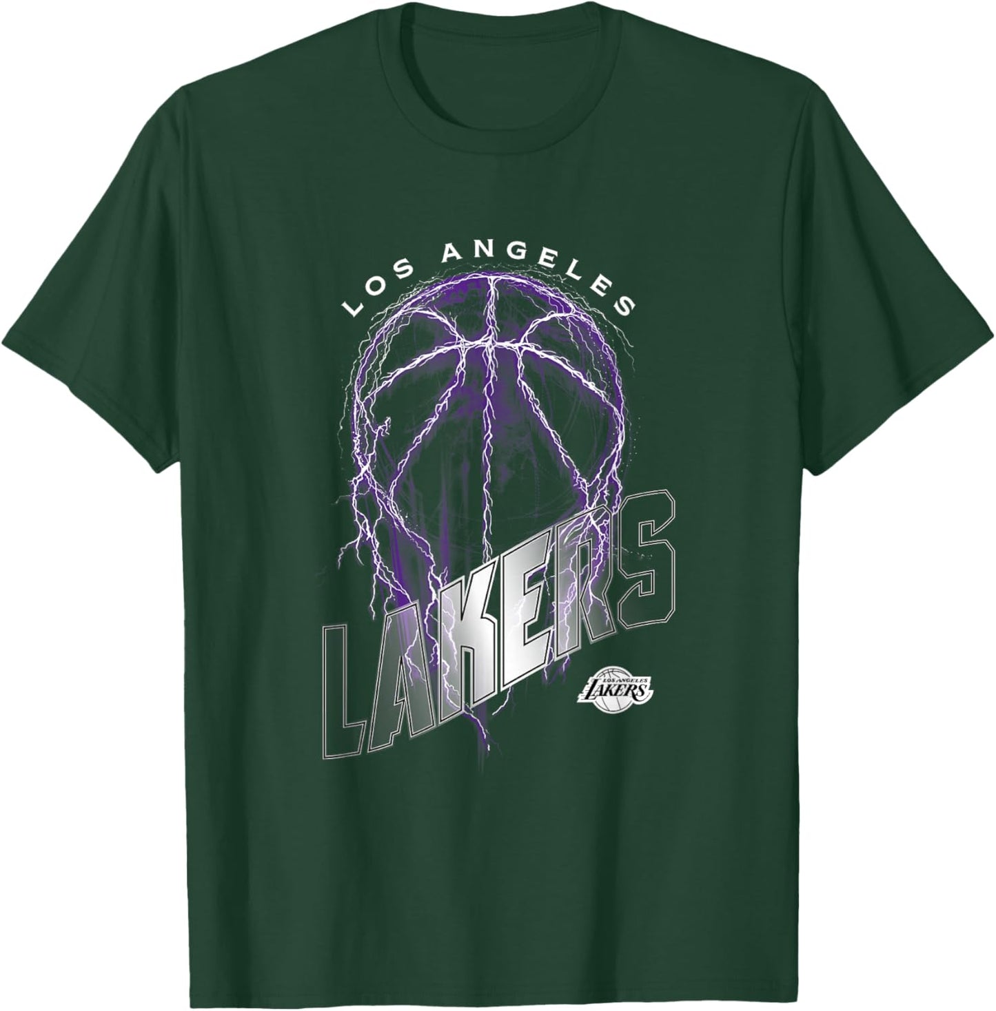 NBA Los Angeles Lakers Lightning Bolt Basketball Logo T-Shirt - T-Shirt | Forest