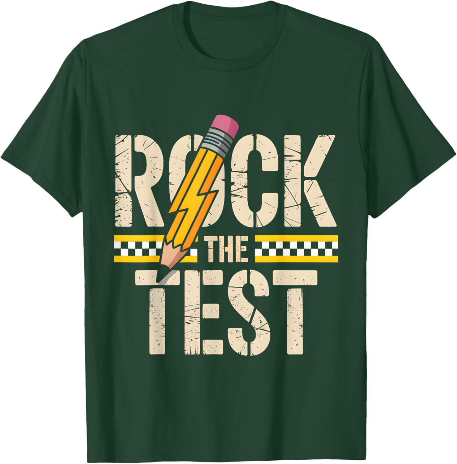 Rock the Test Academic Challenge Positive Message Test Day T-Shirt - T-Shirt | Forest