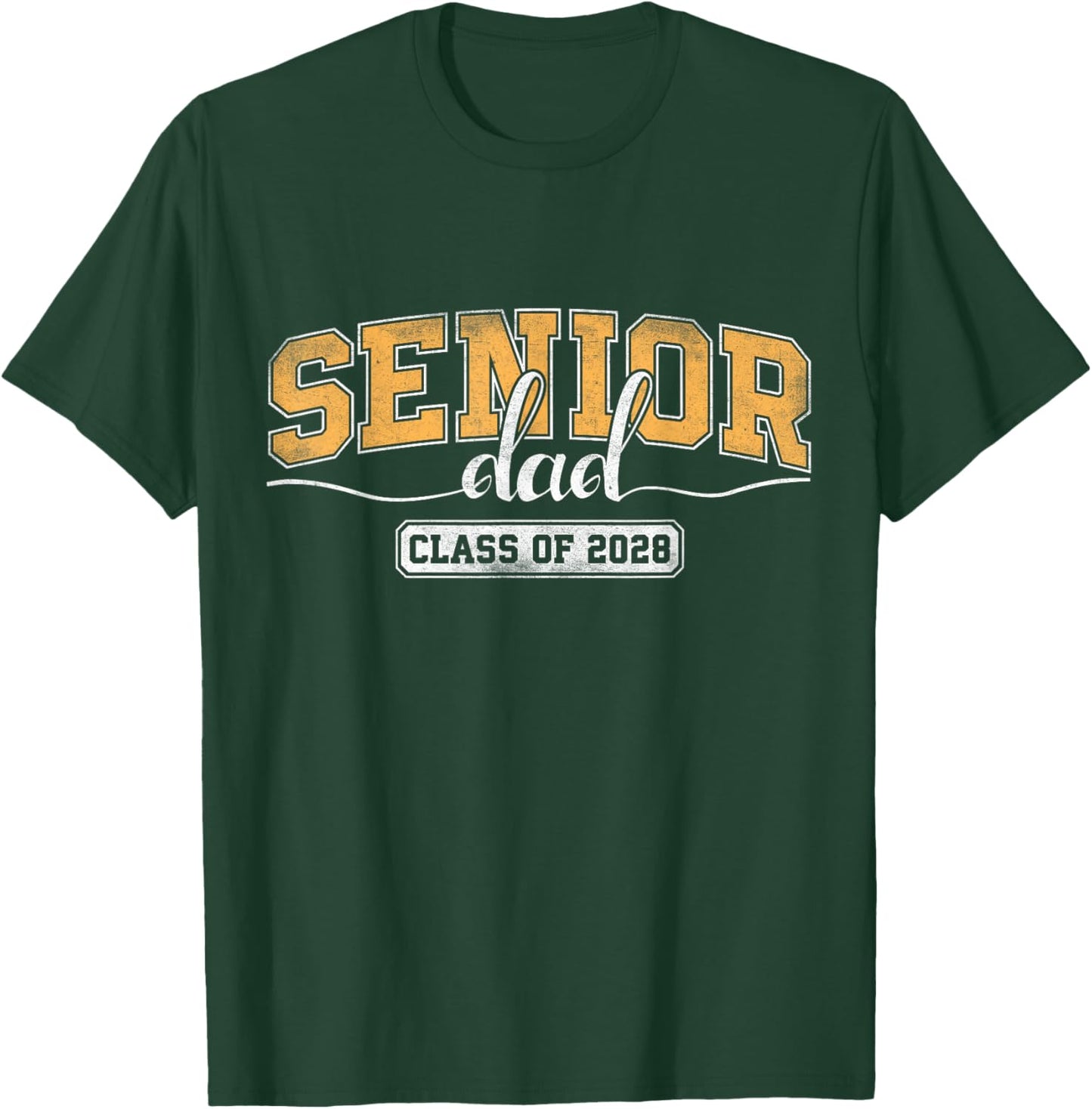 Senior Dad Class of 2028 Graduate Father Varsity Graduation T-Shirt - T-Shirt | Forest