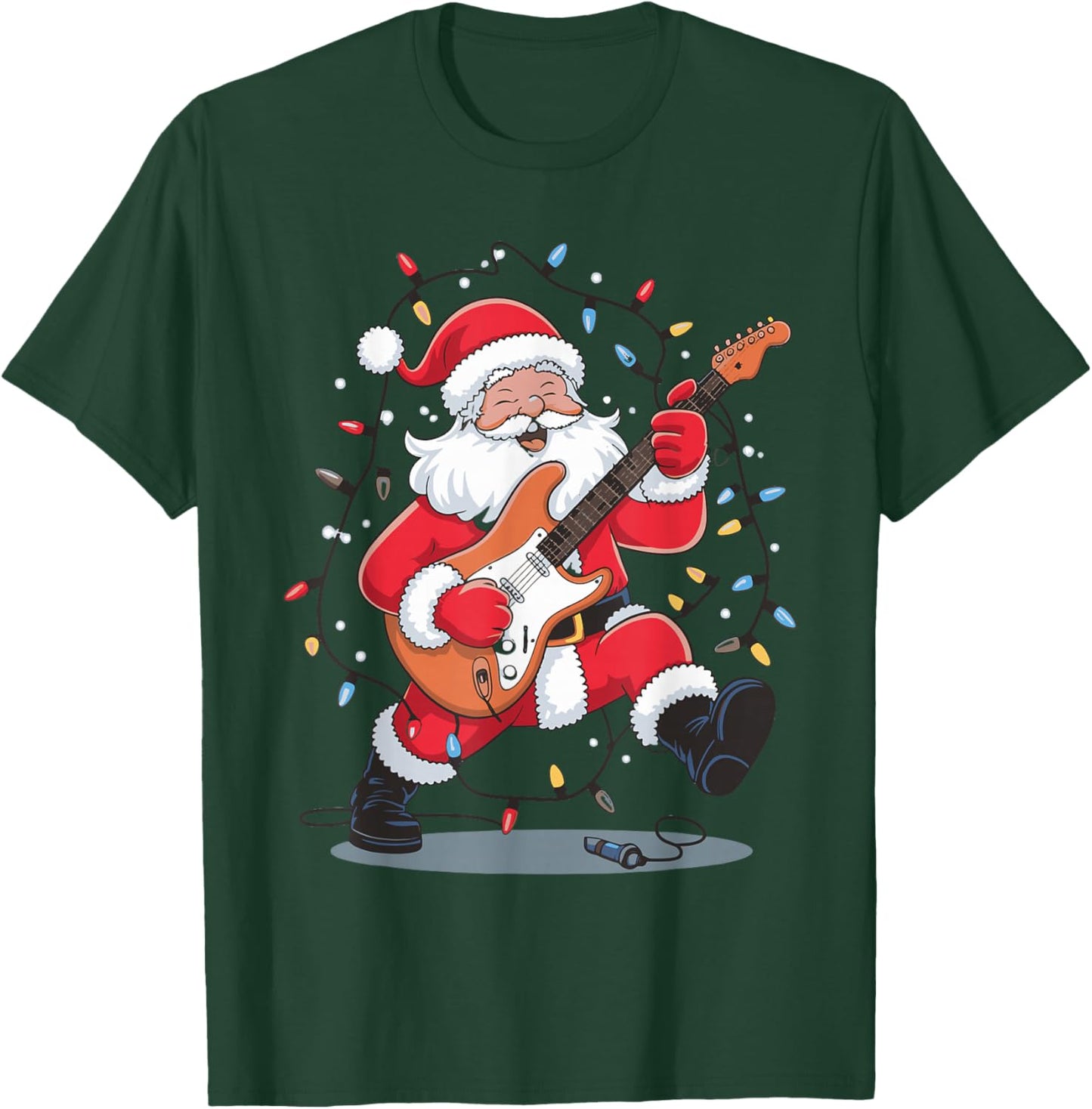 Santa Playing Guitar T-Shirt - T-Shirt | Forest