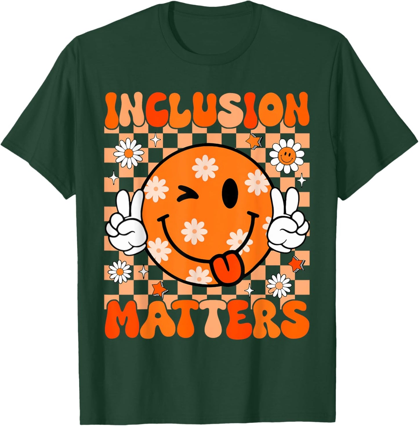 Groovy Inclusion Matters Special Education Teacher Sped T-Shirt - T-Shirt | Forest