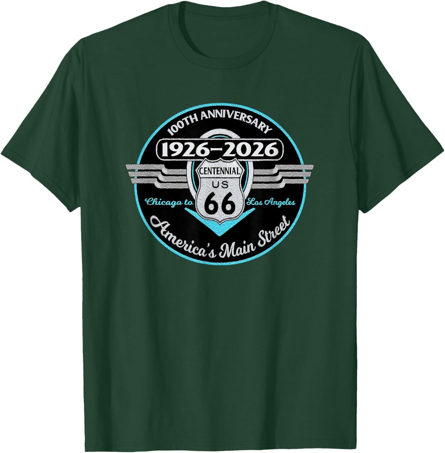 HWY 66 100 Year Anniversary Keepsake T-Shirt - T-Shirt | Forest