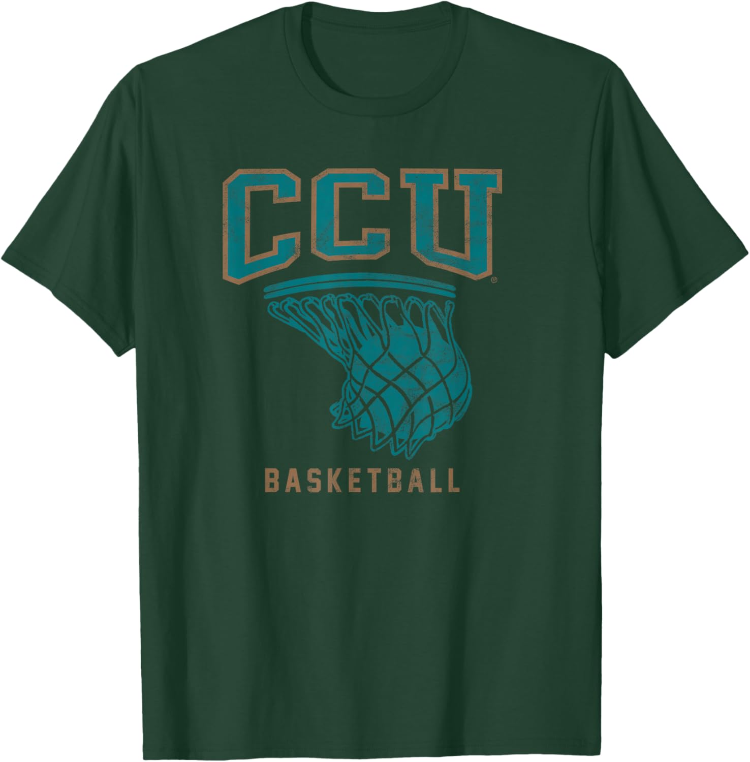 Coastal Carolina University CCU Basketball T-Shirt - T-Shirt | Forest