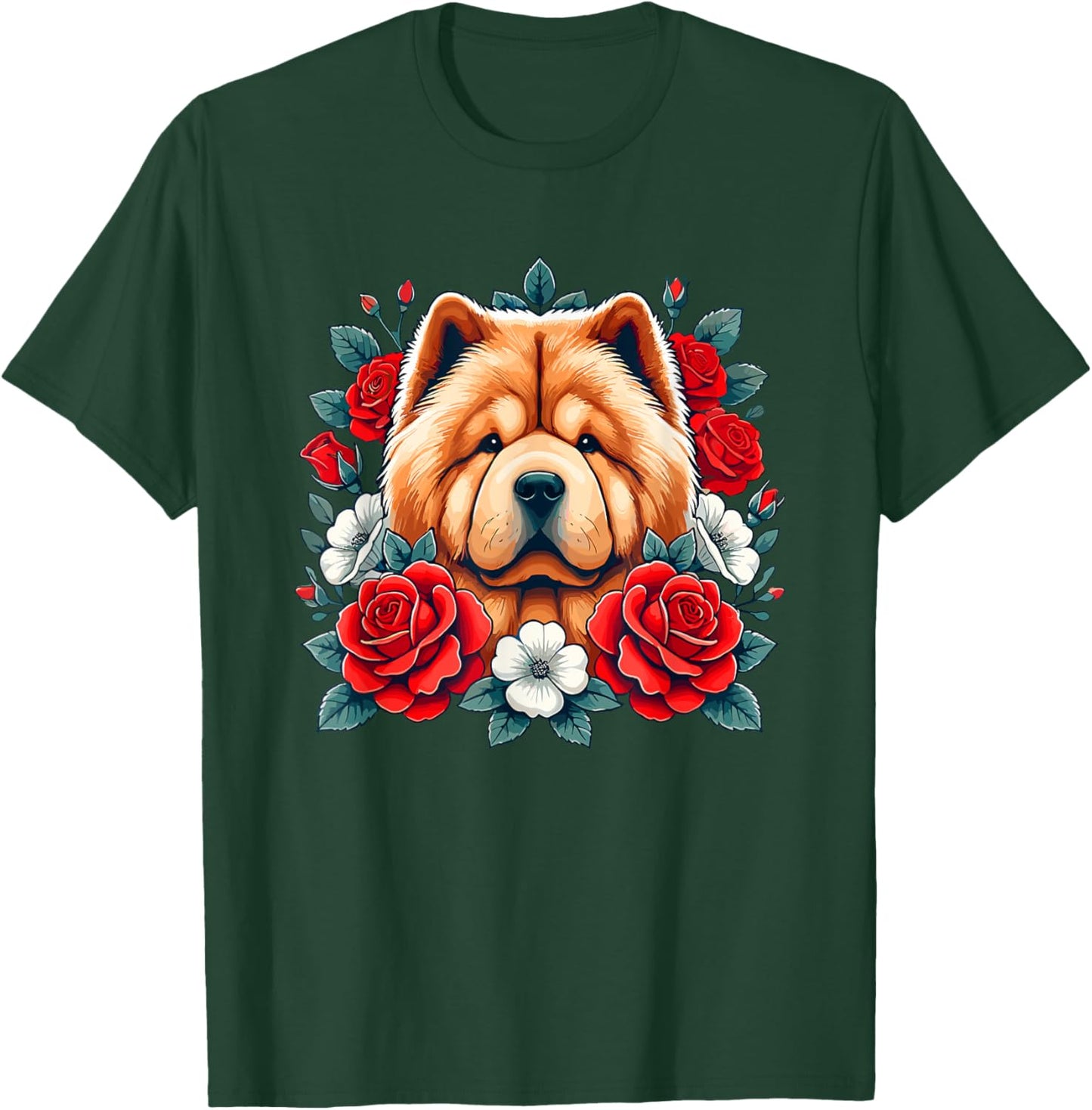 Roses Flowers Chow Chow T-Shirt - T-Shirt | Forest