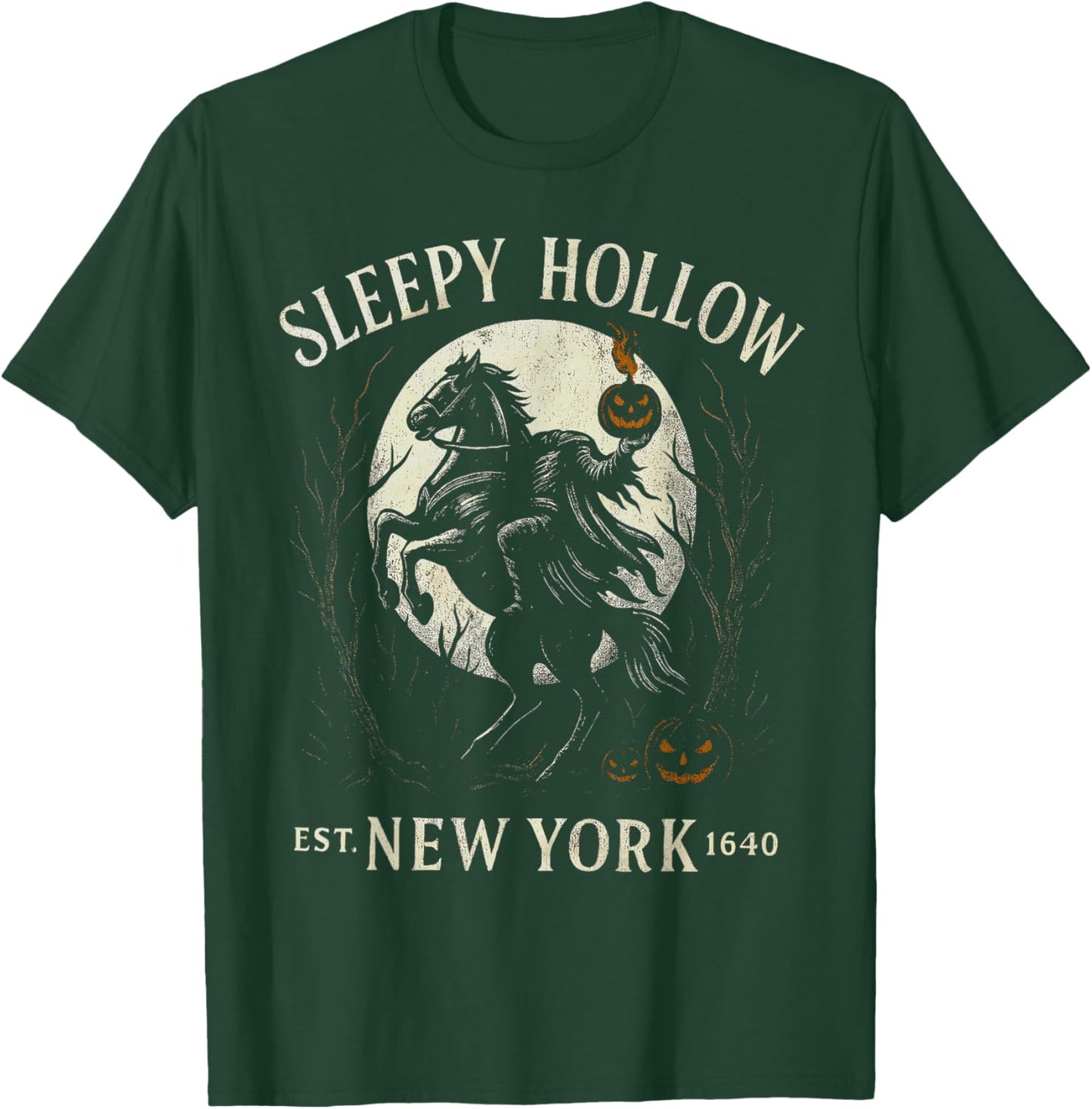 Gothic Sleepy Hollow Spooky Pumpkin Bookish Halloween T-Shirt - T-Shirt | Forest