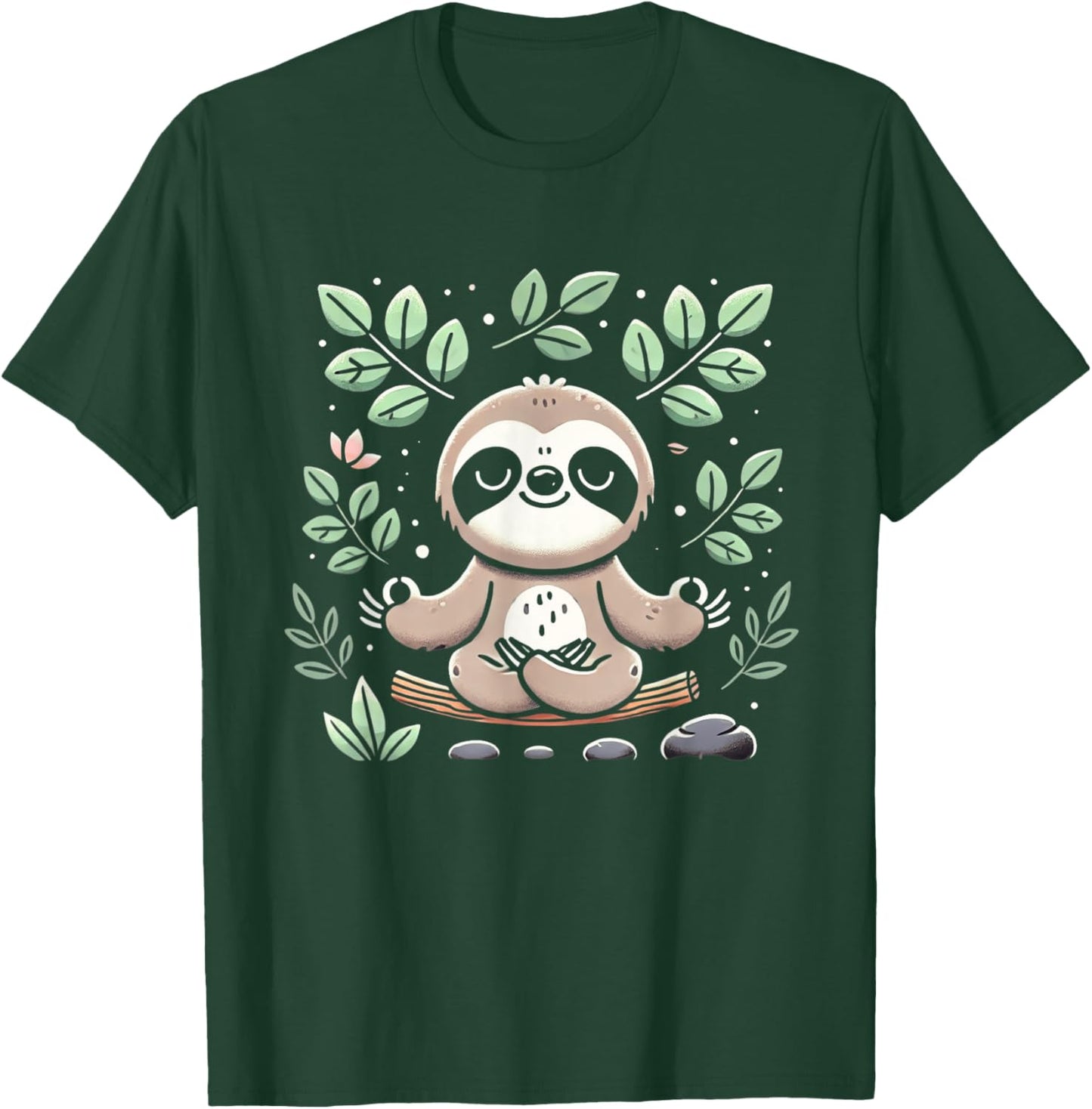 Cute Funny Sloth Meditating Meditation Peace Zen Sloth T-Shirt - T-Shirt | Forest