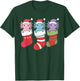 Axolotl Stocking Santa Hat Christmas Kawaii Holiday Xmas T-Shirt - T-Shirt | Forest