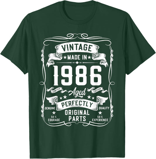 Vintage 1986 40yr 40th Birthday Gifts 40 Years Old T-Shirt - T-Shirt | Forest