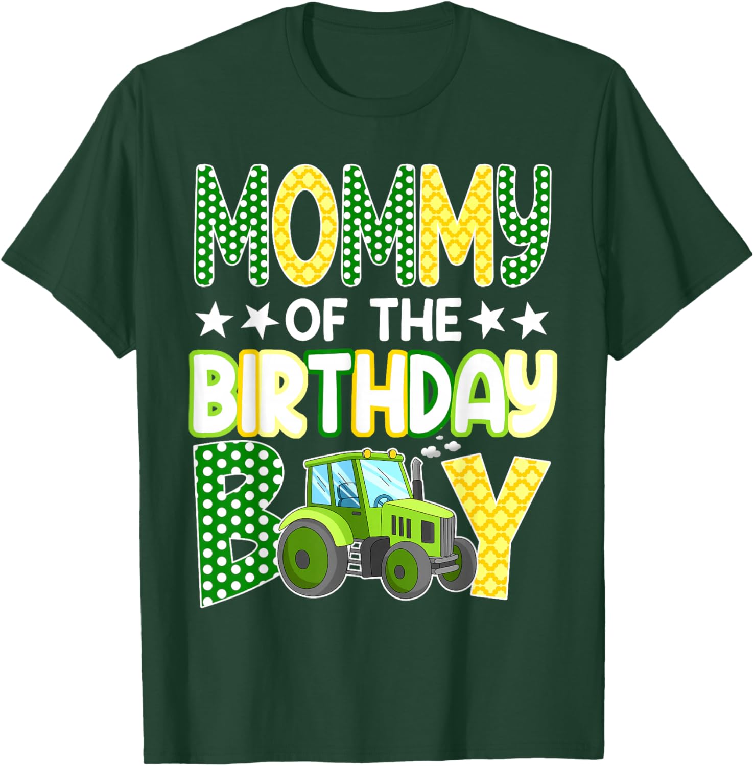 Mommy of The Birthday Boy Tractors Farm Trucks Family T-Shirt - T-Shirt | Forest