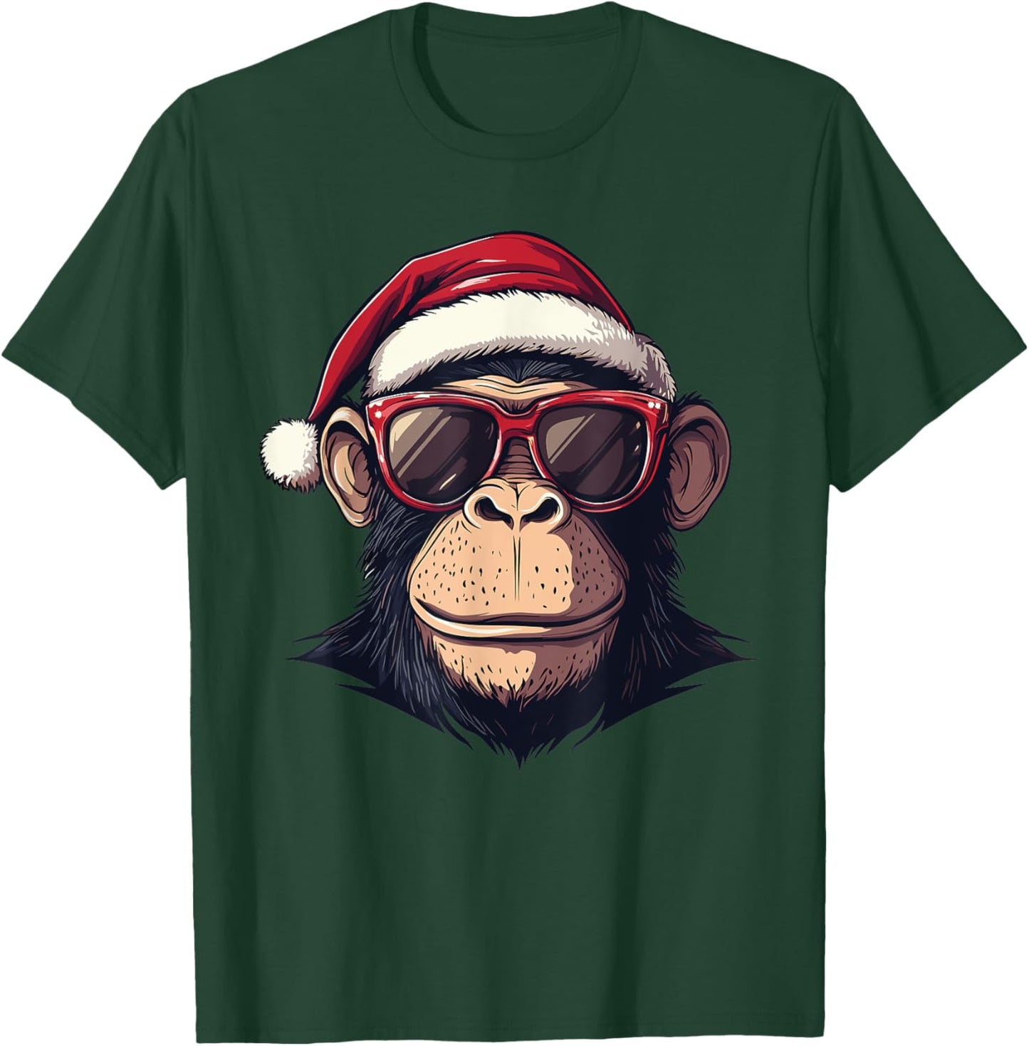 Monkey Santa Hat chimpanzee Monkey Lovers Christmas Pajama T-Shirt - T-Shirt | Forest