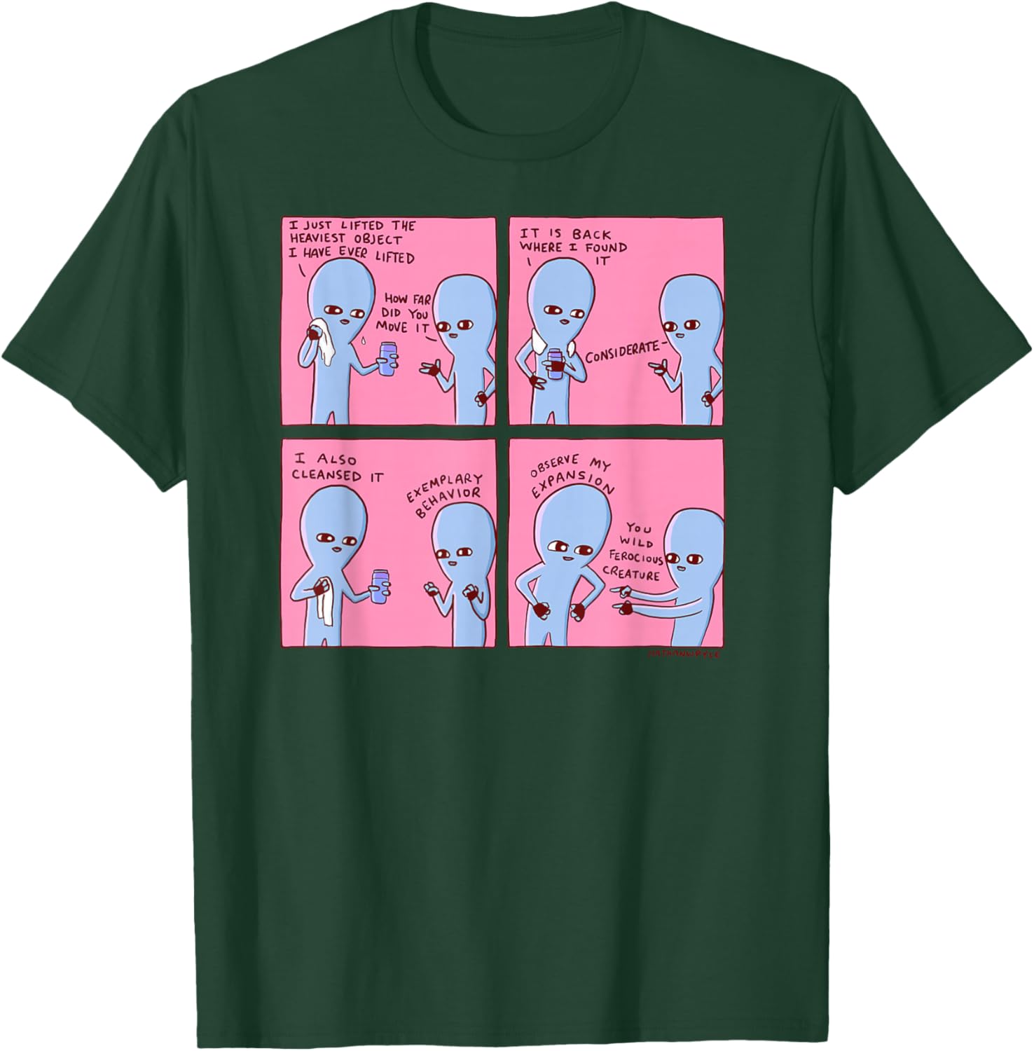 Threadless Nathan W. Pyle Strange Planet Expansion Graphic T-Shirt - T-Shirt | Forest