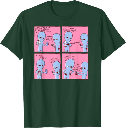 Threadless Nathan W. Pyle Strange Planet Expansion Graphic T-Shirt - T-Shirt | Forest