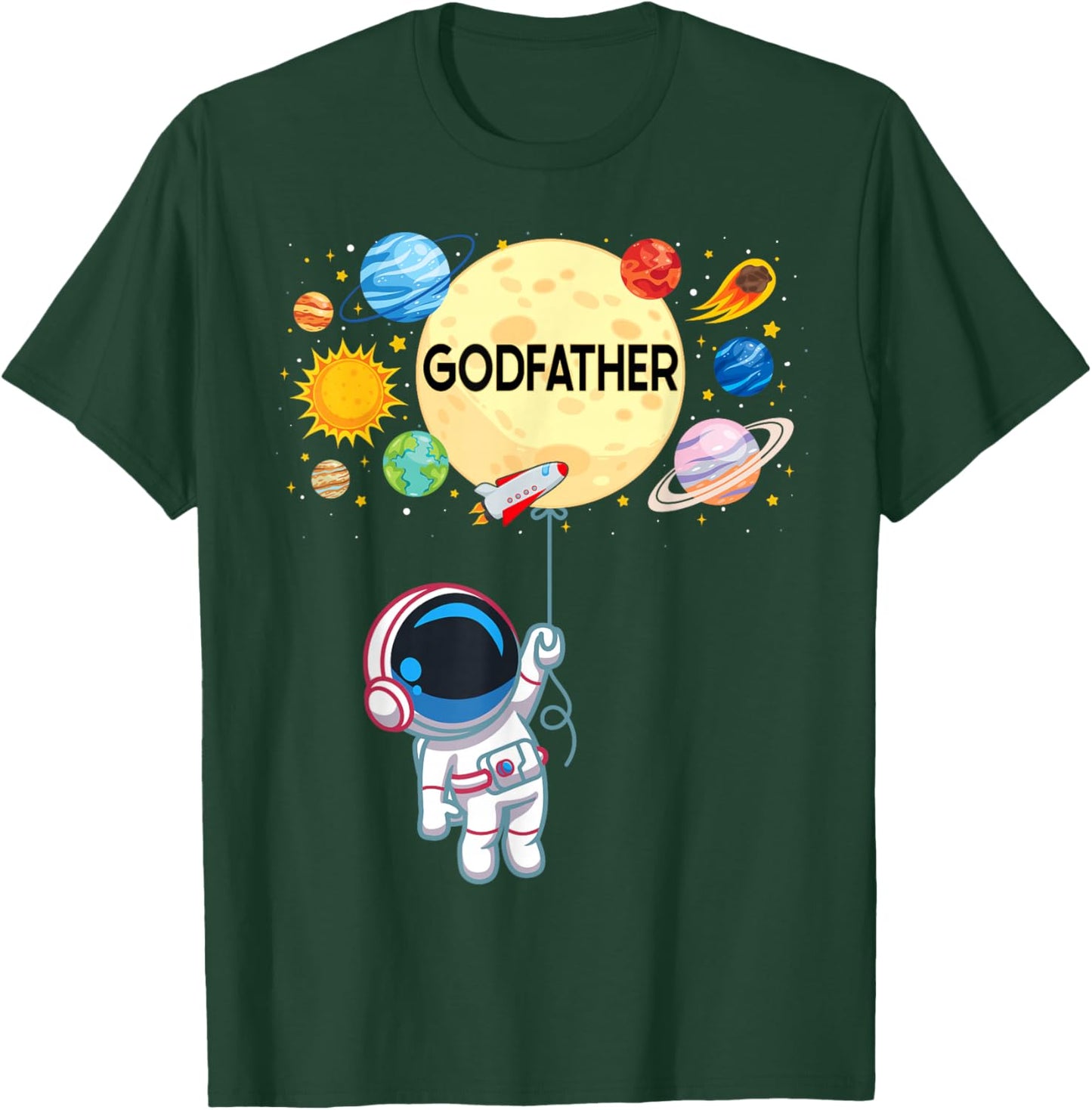 Godfather of The Birthday Boy Astronaut Space Planets Family T-Shirt - T-Shirt | Forest