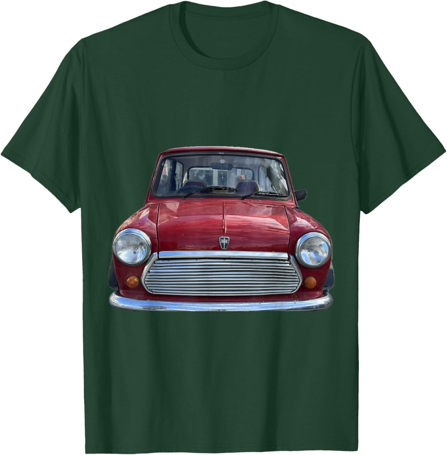 Rotes Retro-Mini-Style-Auto, klassisches Britisches Straßendesign T-Shirt - T-Shirt | Forest