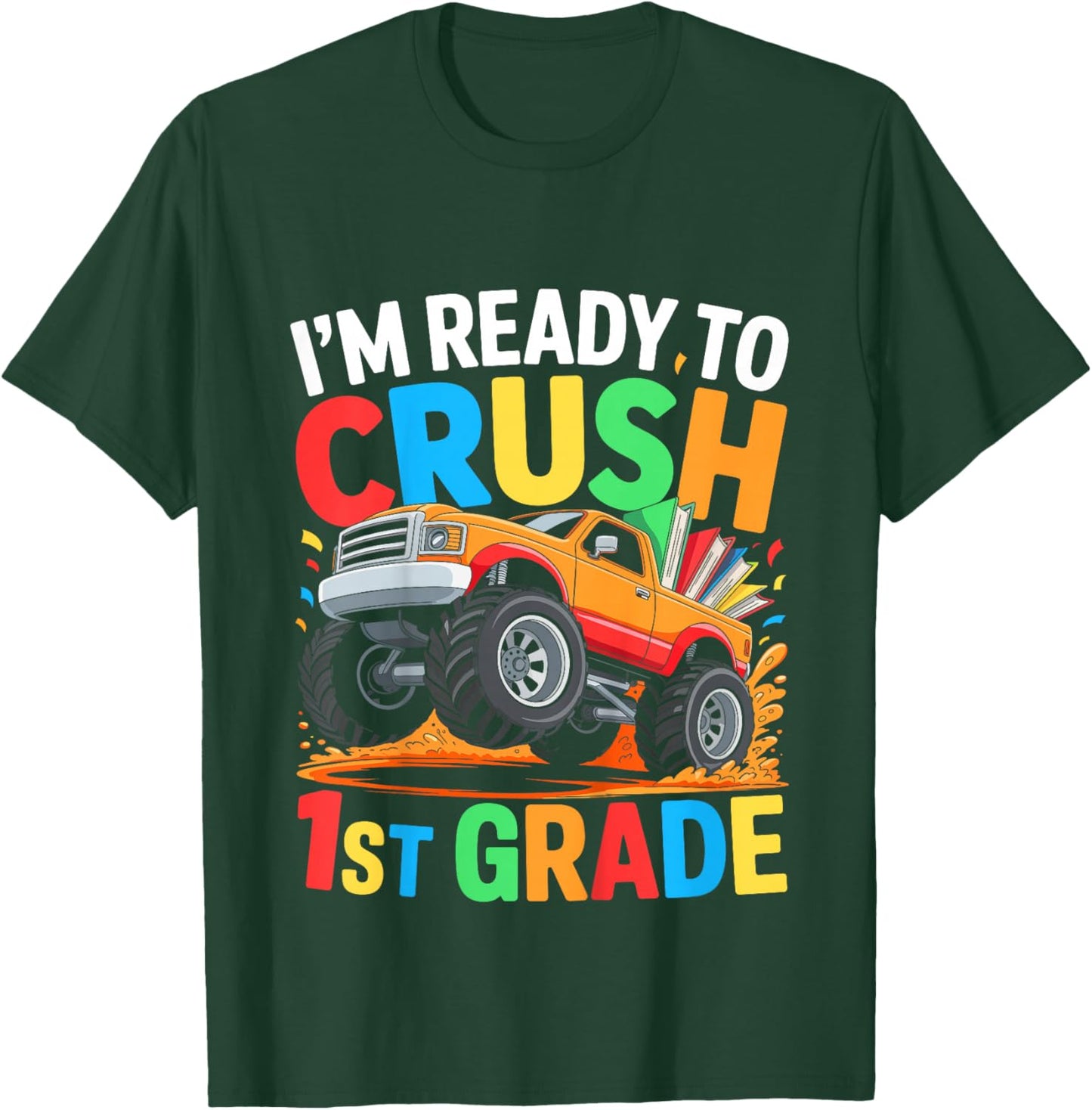 Kids I'm Ready to Crush 1st Grade Shirt Back to School Boy T-Shirt - T-Shirt | Forest