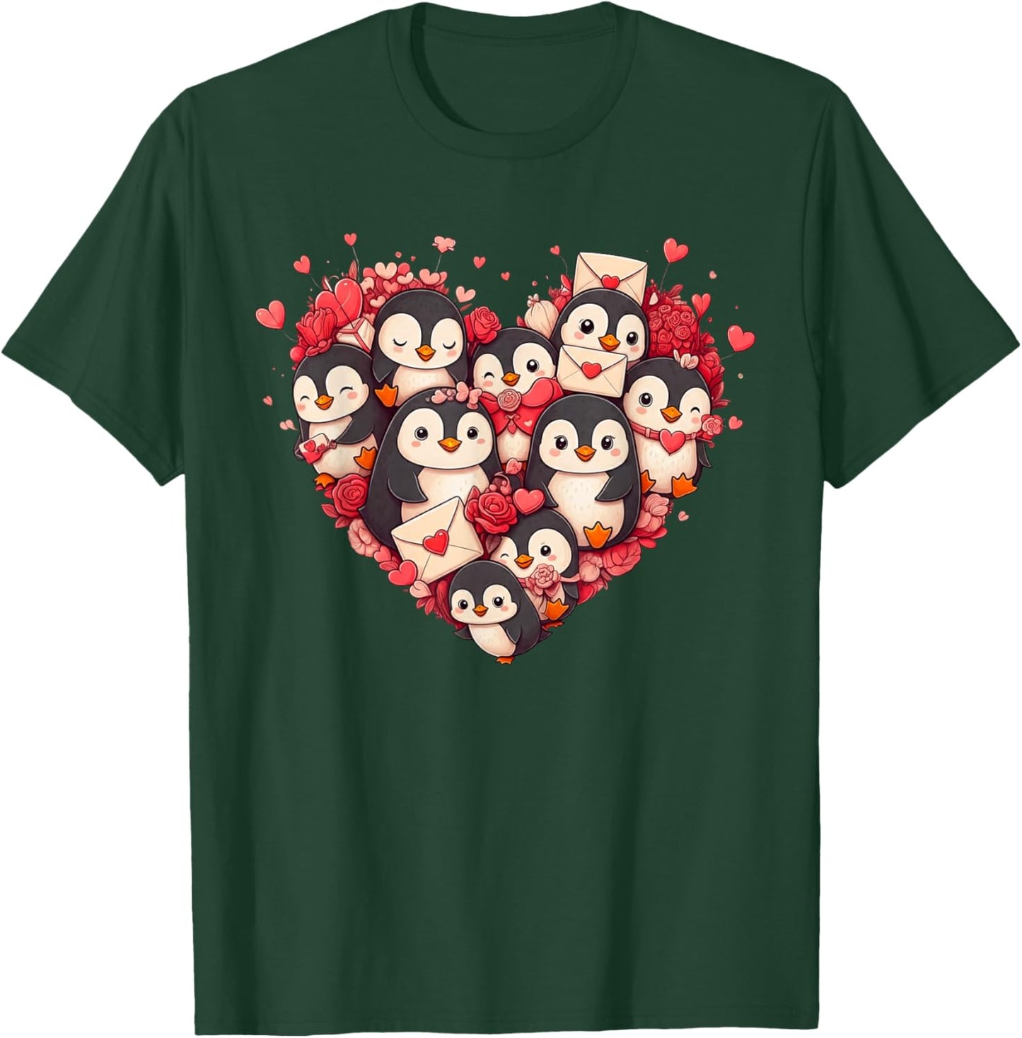 Funny Penguin Heart Valentine Penguin Kids T-Shirt - T-Shirt | Forest