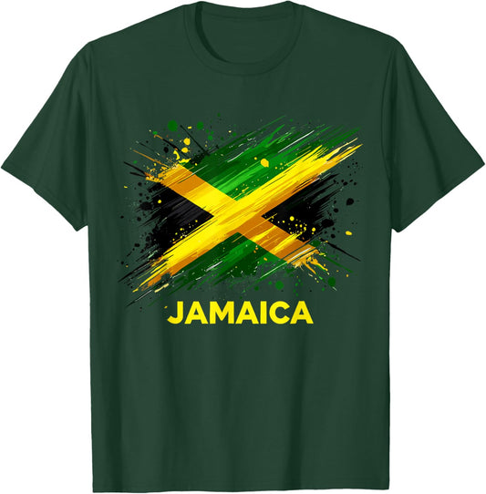 Jamaica Retro Jamaican Flag T-Shirt - T-Shirt | Forest