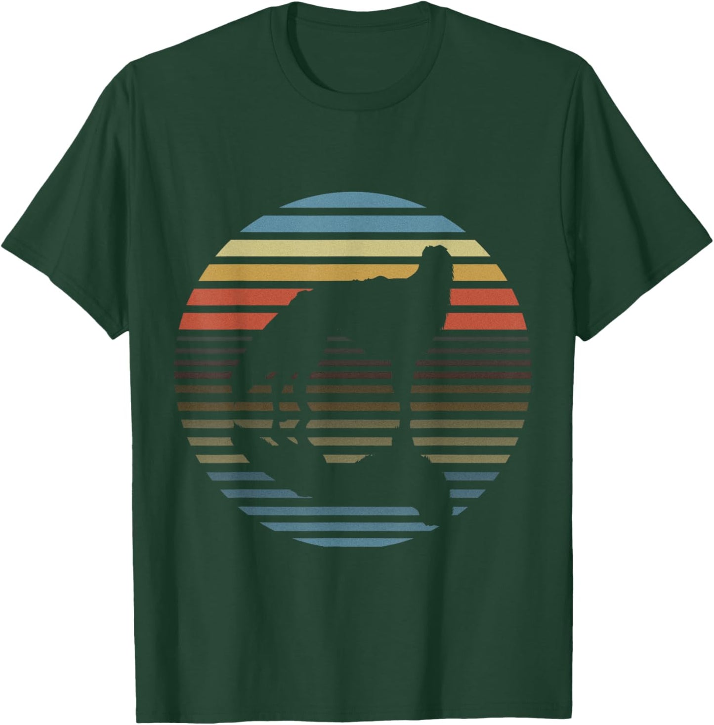 Silken Windhound Retro Mirror Image T-Shirt - T-Shirt | Forest