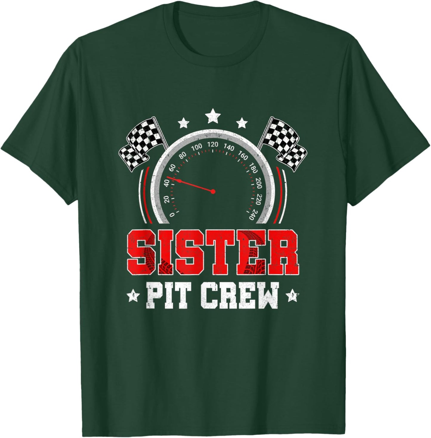 Sister Pit Crew Race Car Birthday Party Racing Family T-Shirt - T-Shirt | Forest