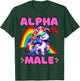 Alpha Male - Lustiges sarkastisches Regenbogen-Einhorn - Great Stag Do T-Shirt - T-Shirt | Forest