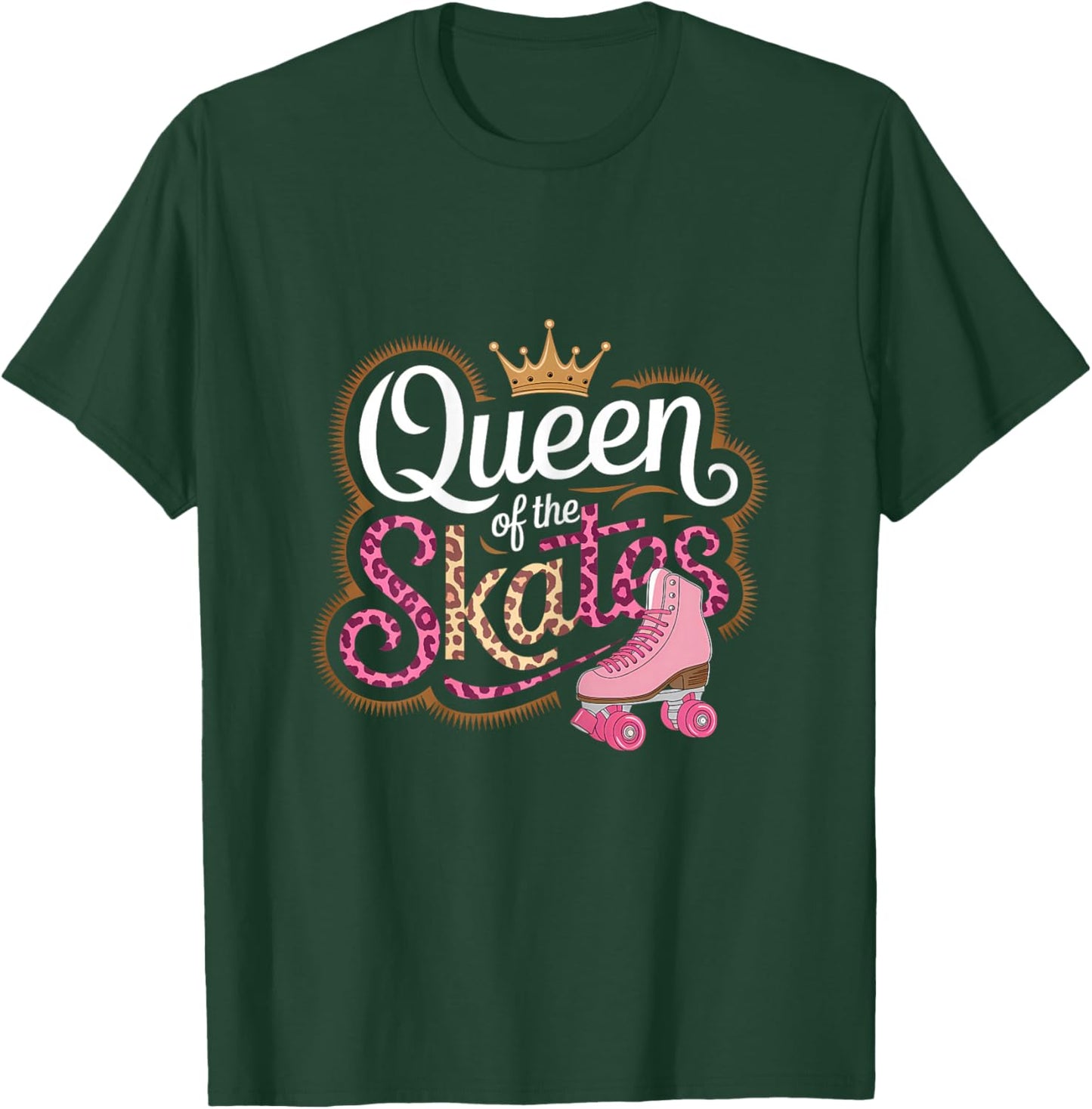 Queen Of the Roller Skates 90s Roller Skating Roller Skater T-Shirt - T-Shirt | Forest