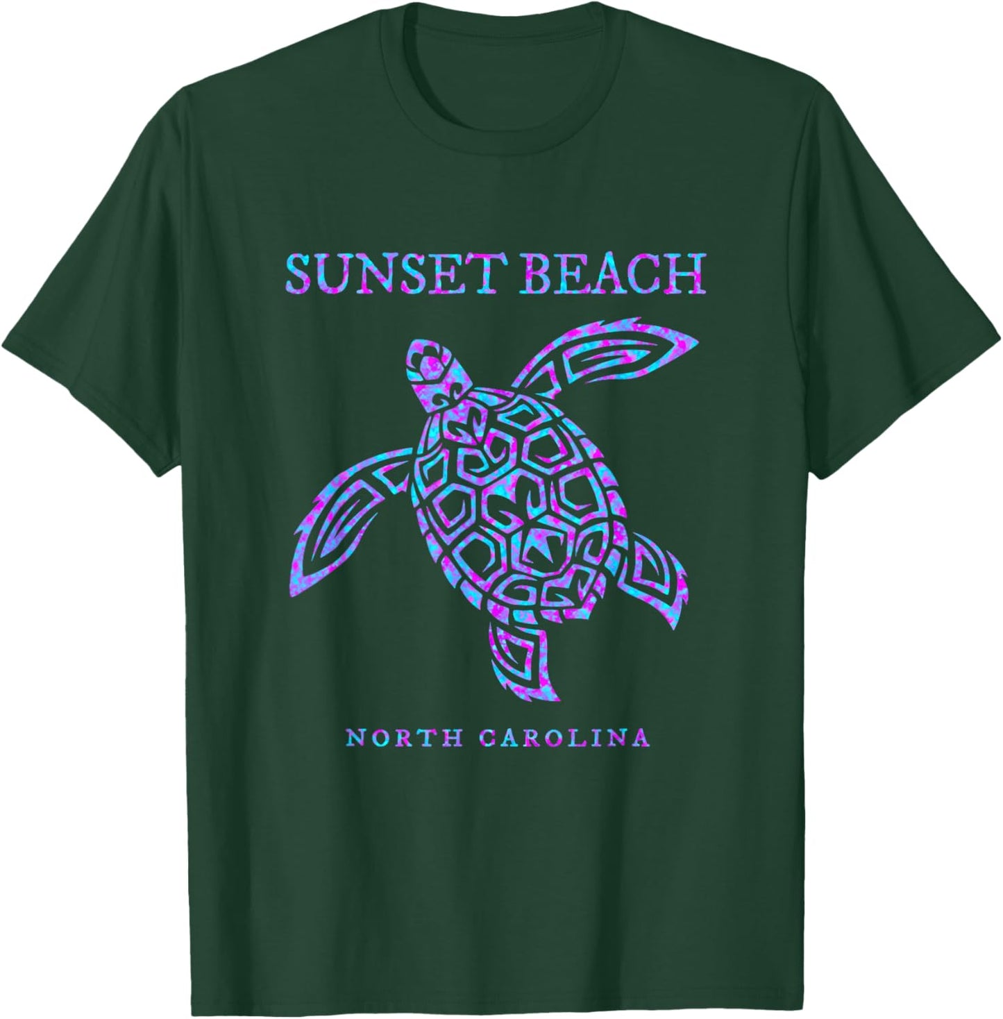 Sunset Beach North Carolina Sea Turtle Beach Vacation T-Shirt - T-Shirt | Forest
