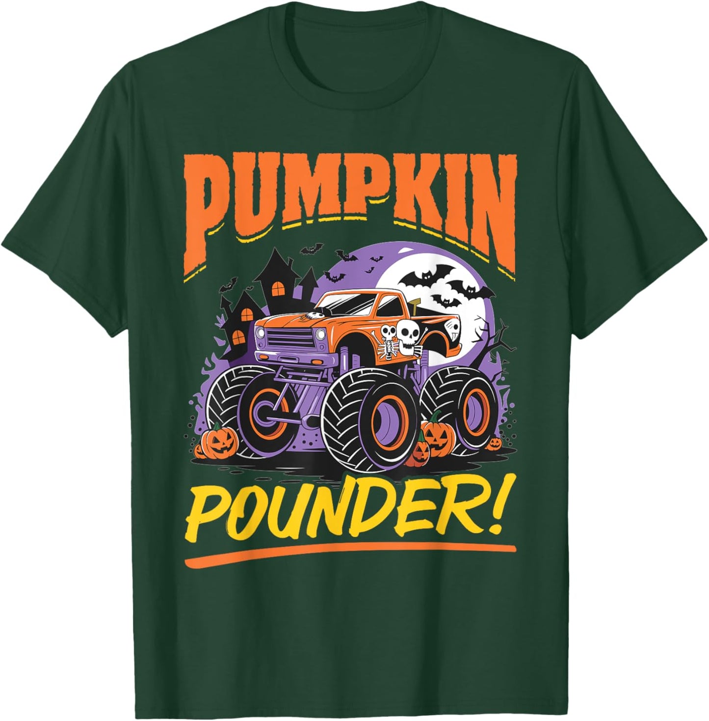 Monster Truck Halloween Pumpkin Pounder! T-Shirt - T-Shirt | Forest