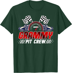 Race Car Birthday Party Racing Family Grammy Pit Crew T-Shirt - T-Shirt | Forest
