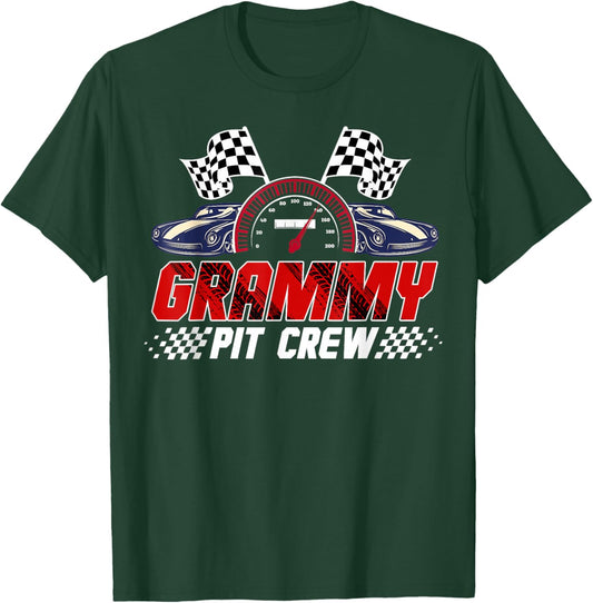 Race Car Birthday Party Racing Family Grammy Pit Crew T-Shirt - T-Shirt | Forest