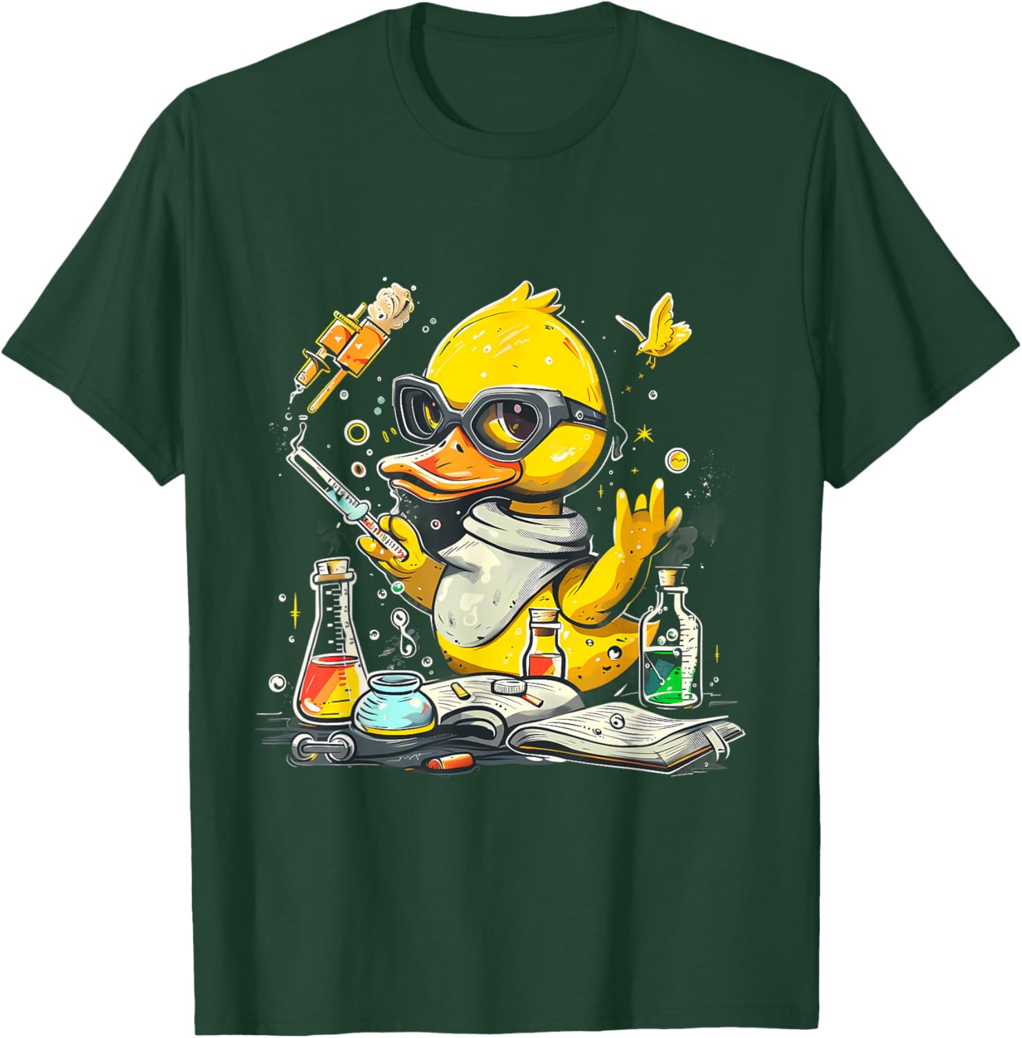 Rubber Duck Science Teacher Rubber Duckie Physics Chemists Men Women Kids T-Shirt - T-Shirt | Forest