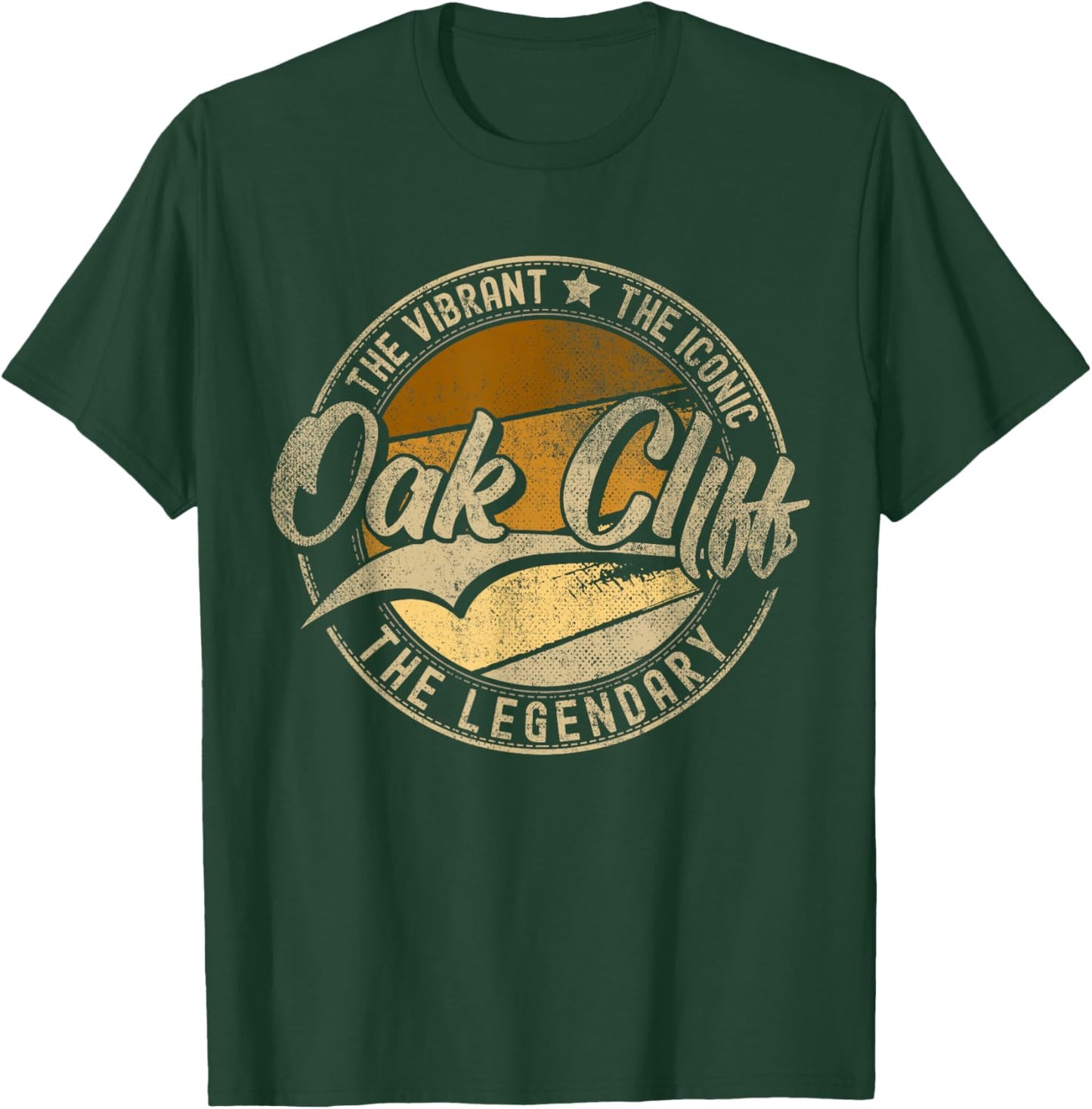 Oak Cliff TX | Texas Vintage Distressed T-Shirt - T-Shirt | Forest