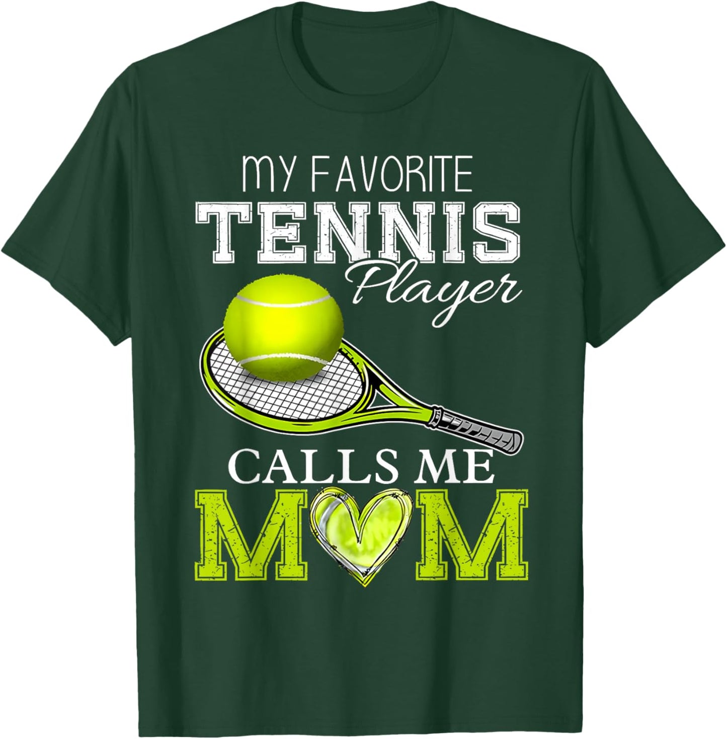 Vintage My Favorite Tennis Player Calls Me Mom Mother's Day T-Shirt - T-Shirt | Forest