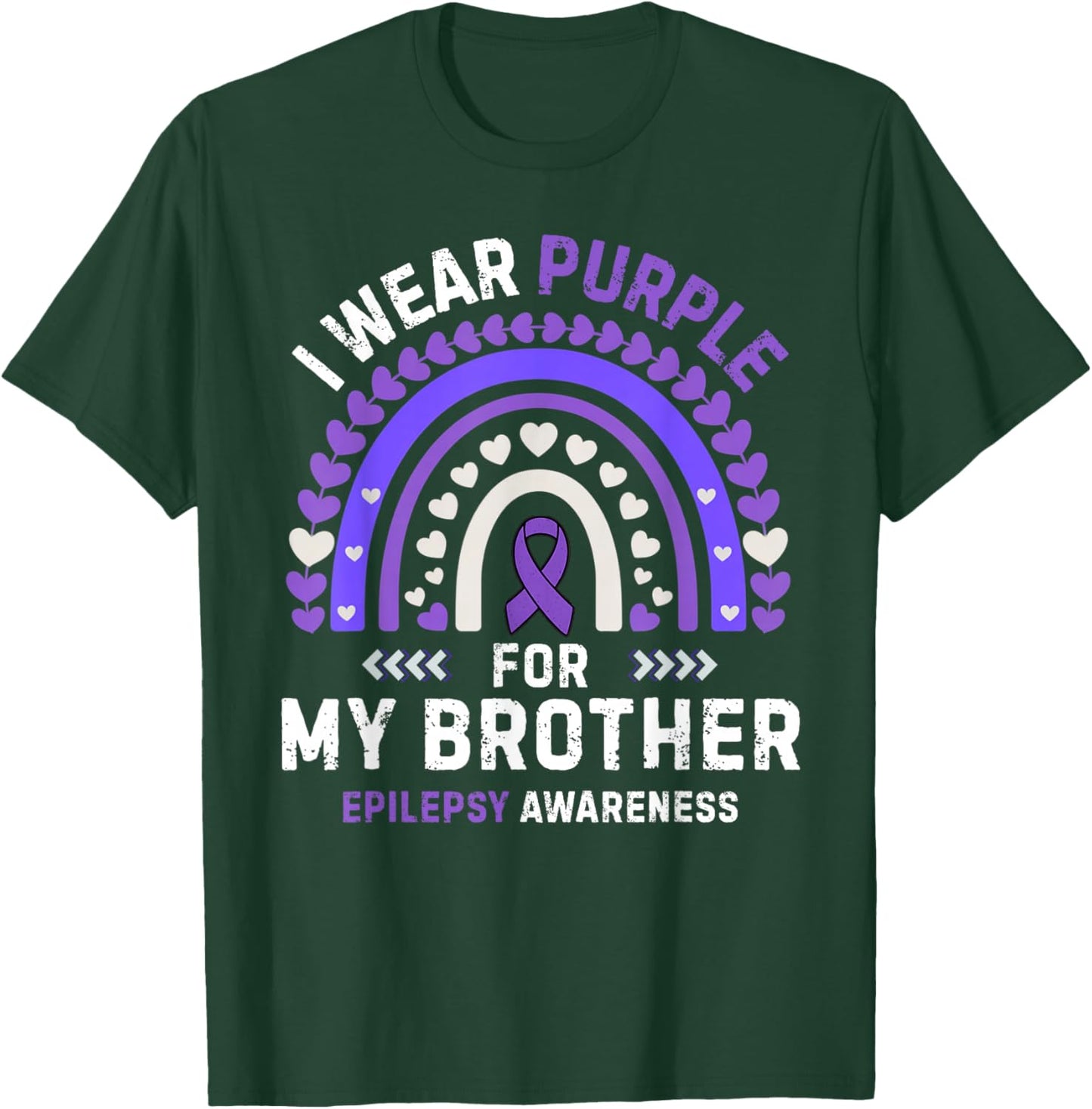 I wear Purple for My Brother Seizure Epilepsy Awareness T-Shirt - T-Shirt | Forest