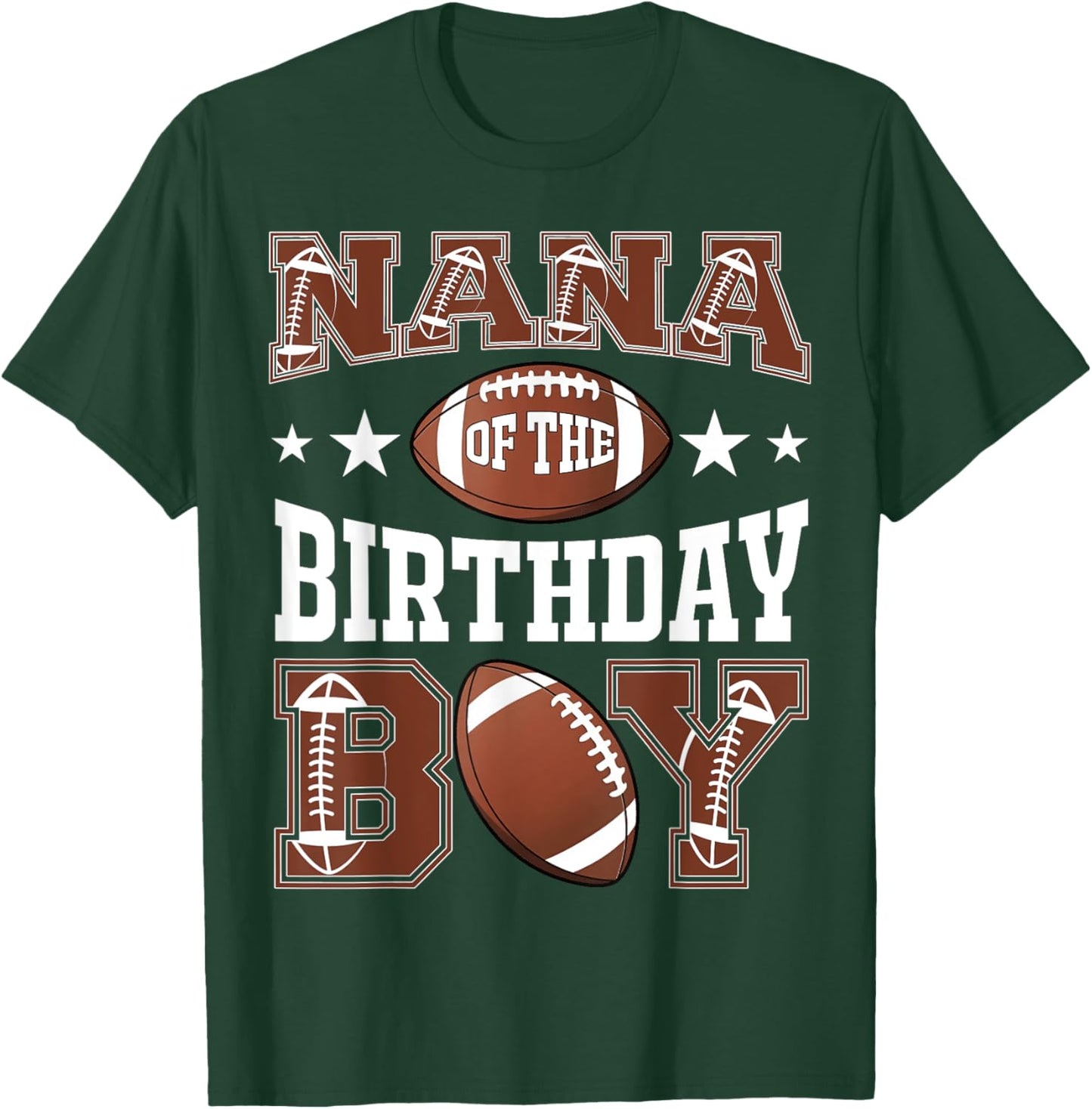 Nana Of The Birthday Boy Football Game Day T-Shirt - T-Shirt | Forest