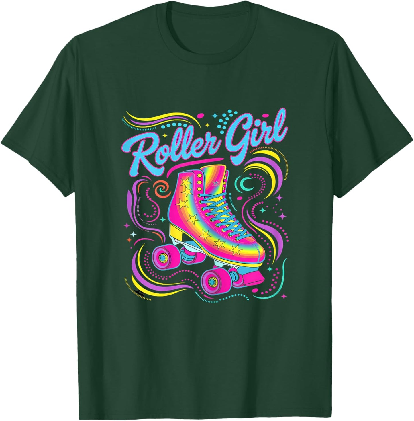 Roller Skater Girl 70s 80s 90s Roller Skates Roller Skating T-Shirt - T-Shirt | Forest