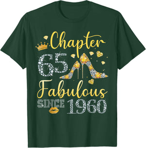 Women Chapter 65 Fabulous Since 1960 65 years old Birthday T-Shirt - T-Shirt | Forest