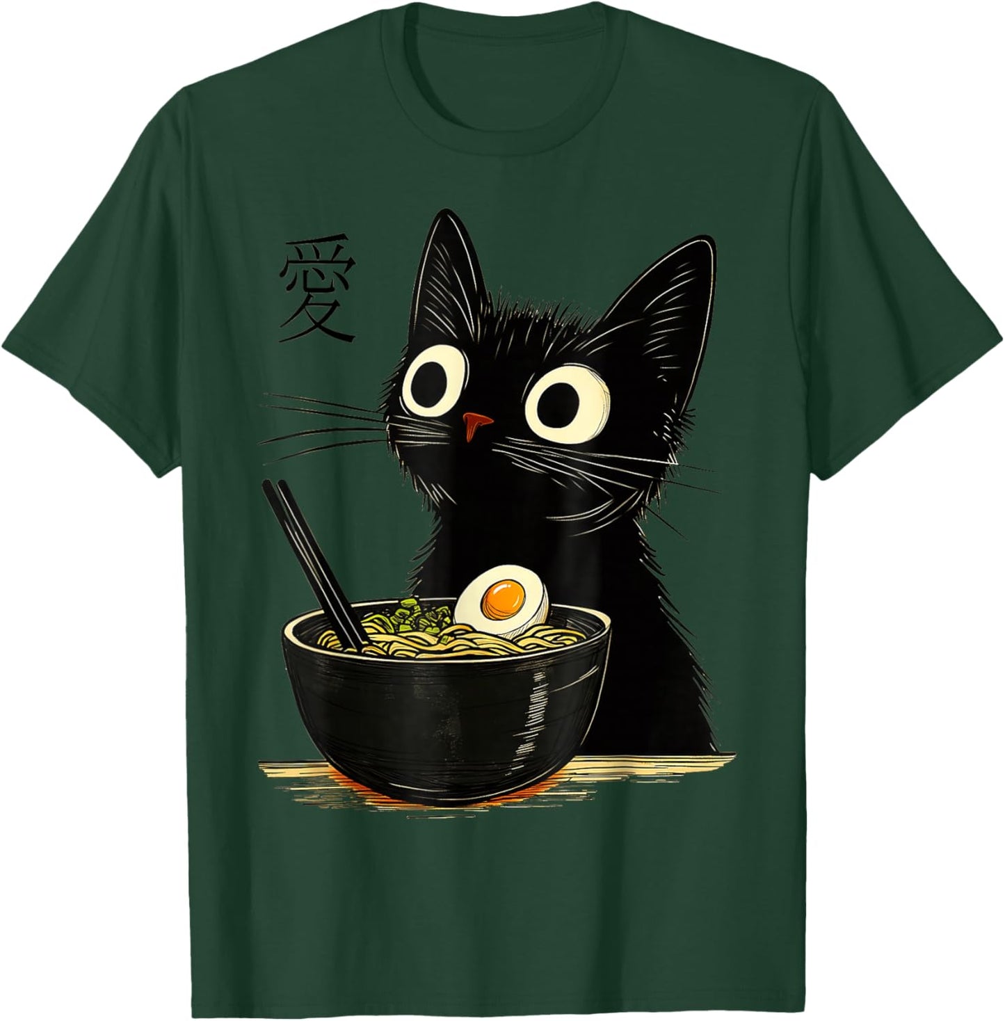 Cat Ramen Japanese, Kawaii Anime Noddles Cat T-Shirt - T-Shirt | Forest